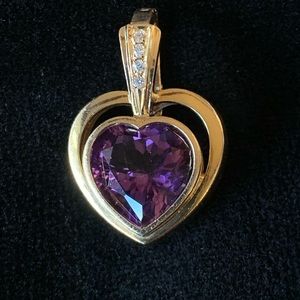 14k amethyst and diamond enhancer